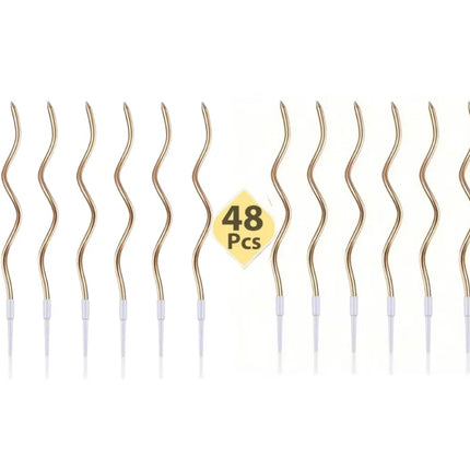 12/48pcs/1case Birthday Candles Spiral Cake Candles Long Thin Cake Candles For Wedding Party And Cake Decoration