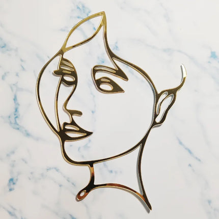 New Gold Portrait Happy Birthday Cake Topper Black Acrylic Abstract Art Boys Girls Party Cake Topper Baby Shower Girl Decoration