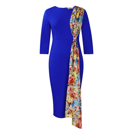 Large Size Women's Temperament OL Elegant Pencil Skirt Hip-wrapped Splicing African Dress
