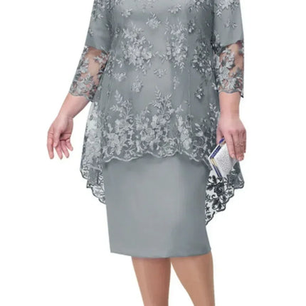 2026 Women's Summer Plus Size Party Dress for Wedding Guest Luxury Elegant Lace Floral Prom Bodycon Chub Women's Maxi Dresses