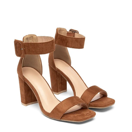 Ladies High Heel Sandals Women Pump Oes Size 42 43 Faionable Casual Low Cut Uppers Daily Wear Fur Material Thi Heel