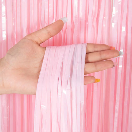 Cheap as a Party Metallic Tinsel Foil Fringe Curtains Backdrop for Birthday New Year Eve Party Photo Wedding Baby Shower Decor