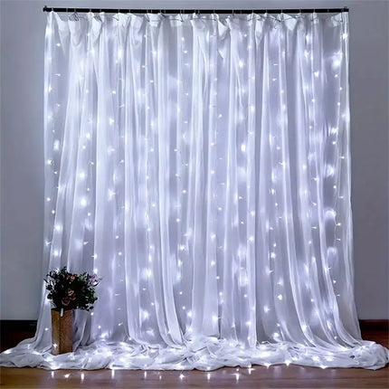Remote Control Festoon Curtain 100/600LED String Lights Garland USB Fairy Garland Lights Christmas Decoration Bedroom Home Party