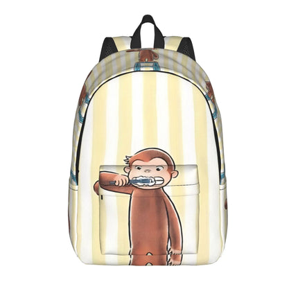 Curious George Dessert Activity Stickers Backpack  Travel Backpacks Girl Kawaii School Bags Designer Big Rucksack