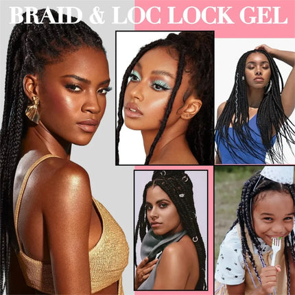 Extreme Hold Hair Gel Strawberry Non-Sticky Hair Wax,All Day Styling Braid Gel for Smooth Out Edges and Frizz with Comb Nightcap
