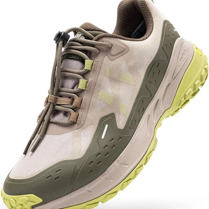 FitVille Men's Wide Waterproof Hiking Shoes, Slip-Resistant  Non-slip All-Terrain Trekking Trainers with Quick Lace, Walking Sneakers for Travel, Camping and Running