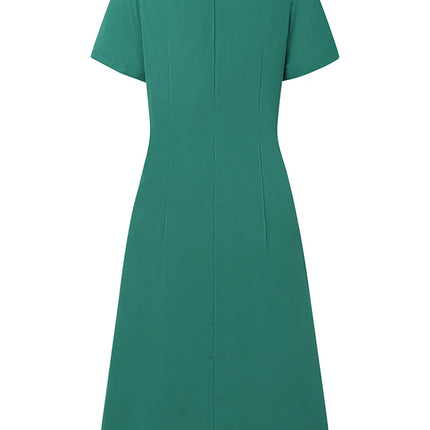 2025 ZANZEA Elegant Women V Neck Short Sleeve Work Dresses 2025 Summer Dress Stylish Solid A Line Pleated Party Vestidos Robe