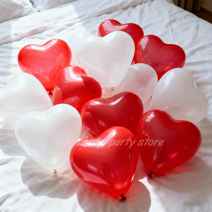 50/100pcs Red Heart Balloons Inflatable Latex Balloon for Valentine Day Wedding Party Anniversary Decoration Supplies Wholesale