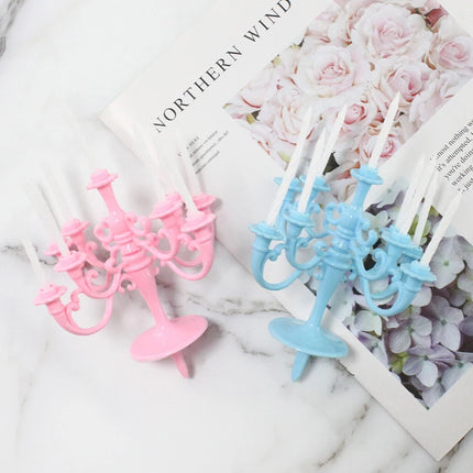 Ins Style Retro European Luxury Cake Decoration Candlestick Baking Birthday Party Wedding Small Plug-In Supplies Theme Girl