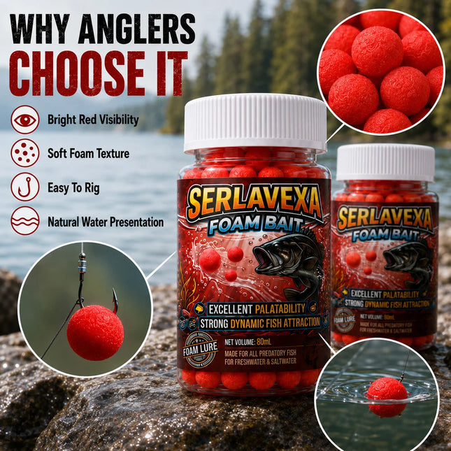80ml Red Foam Fishing Bait High Attraction Artificial Lure Carp Bass Baits Freshwater Saltwater Fishing Tackle Accessories