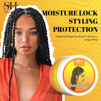 SEVICH Biotin Care Braid Gel 100g Shining Braiding Strong Hold Pomade Anti-Frizz Hair Edge Control Cream Hair Styling Product