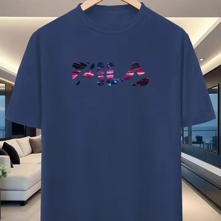 New men's running T-shirt - Spring/Summer lightweight top - Cool letter print - Breathable and casual sports T-shirt