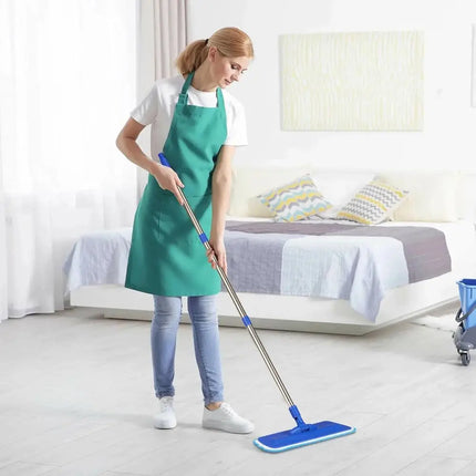 17.5 Microfiber Floor Cleaning Mop with Stainless Steel Handle, 2 Washable Pads for Wet and Dust Mopping on Hardwood, Vinyl, Lam