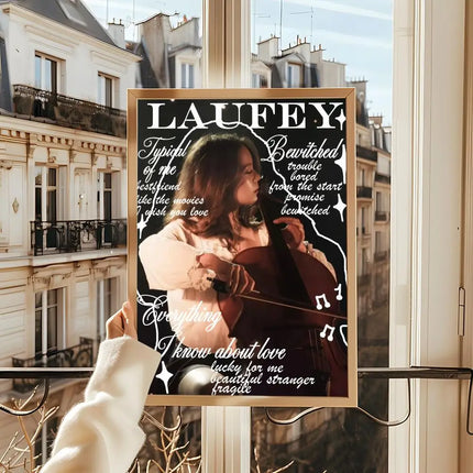 Singer Cute L-LaufeyS Modern Wall Art Poster Sticker For Living Room Bedroom Bar Home Decor Mural Painting Decoration