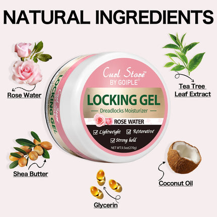 GOIPLE Locking Gel 9.5 oz Dreadlocks Moisturizer for Braids and Locs, Strong Hold, No Flake, Lightweight, Styling Gel