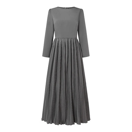 2025 Fashion Autumn Long Sleeve Party Work Dress ZANZEA Women Pleated Maxi Dresses Stylish Long Robe Casual Patchwork Sundress