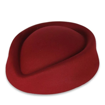 New British Retro Top Hats Formal Concave Top Felt Beret Solid Flight Attendant Hat Women Headwear