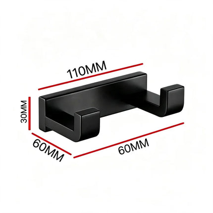 Matt Black 304Stainless Steel 2/4/6 Hook Toilet Brush Holder Toilet Paper Holder Towel Bar Rail Rack Hanger Hook Hardware Set