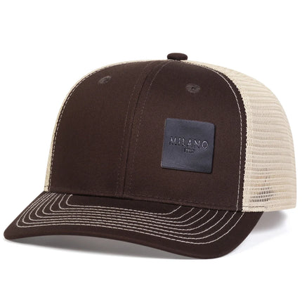 Unisex MILANO Letter Black Leather Label Baseball Net Cap Spring Summer Outdoor Adjustable Casual Hat Hip Hop Hat Sunscreen Hat