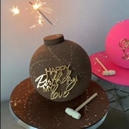 1Pcs Acrylic Happy Birthday Dessert Decoration Cake Toppers Gold for Children Party Birthday Gift Cake Toppers Baking Supplies
