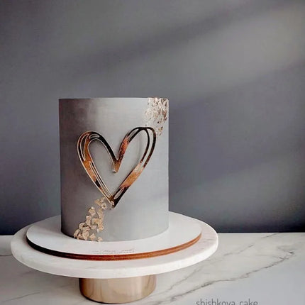 2024 Heart Shape Happy Birthday Cake Topper Gold Acrylic Wedding Party Cake Toppers for Valentine's Day Gift Dessert Decoration