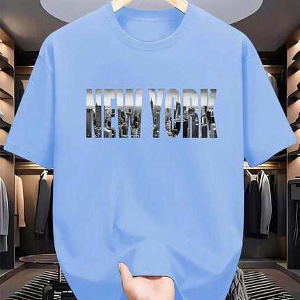 Simple Fashion New York Letters T Shirts For Men Summer Trendy Hip Hop 3D Printed T-shirts Loose Streetwear Breathable Tees Tops