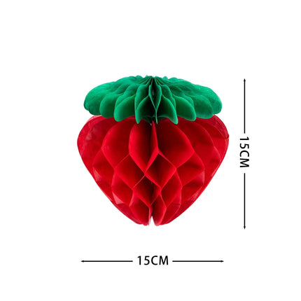 Summer Fruit Honeycomb Ball Strawberry Pineapple Grape Pear Orange Paper Honeycomb Hangings Happy Fruit Birthday Party Decor