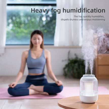 2026 New 2L Double Nozzle Air Humidifier USB Aroma Diffuser Essential Oil Purifier Aromatherapy Mist Maker Color Lights For Home