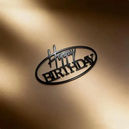 New Side Happy Birthday Cake Toppers Decoration Gold Acrylic Kids Birthday Party Cake Topper for Baby Shower Gift Baking Supplie