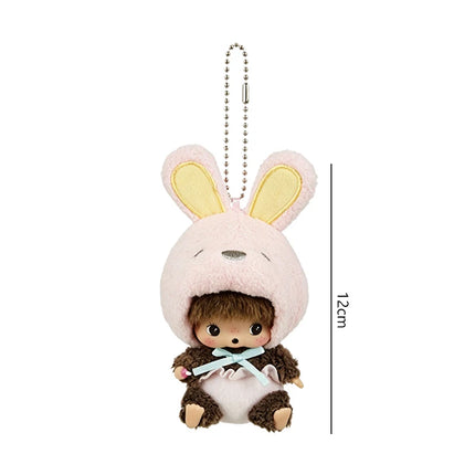 Cute Monchhichi Baby Doll Keychain Birthday Party Gift Monchhichi Hanging Pendant Doll for Bags Cartoon Monkey Pendant