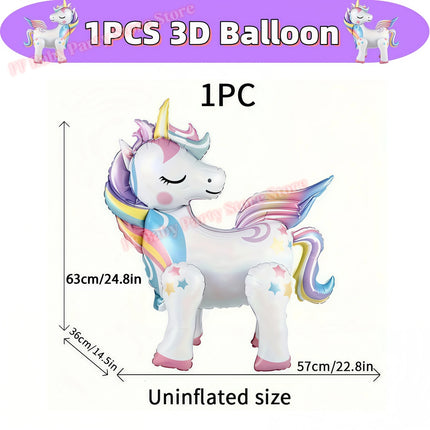 Kids Girls Unicorn Birthday Party Decoration Plate Cup Happy 1st Unicorn 3D Balloon Kid Favors Gift Wedding Baby Shower Supplies