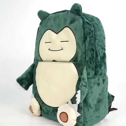 Pokemon Anime Gengar Snorlax Plush Backpacks Storage Bags Travel Mochila Plush Backpack Bag for Children Kids Boys Girl Students