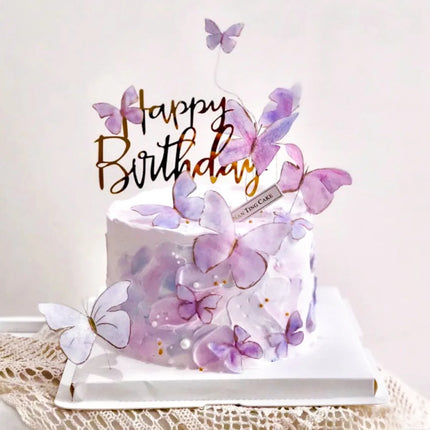 10pcs gold acrylic Happy Birthday cake toppers with birthday letters and decorations
