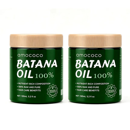 Amococo 2pcs Batana Oil 100% 150ml Each Pure Natural Hair Oil Treatment Nourishing Moisturizing Repair Care for Dry Damaged Hair Strengthening Conditioner for Women Men