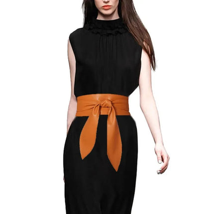 Women Wide Waist Sash Elegant Bowknot Decor Waist Belt Fashion Versatile Dress Corset Belt For Ladies Dresses Decoration