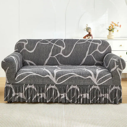 XM-Luvetoria 1pc Printed Sofa Slipcover Non-slip Elastic Sofa Cover With Skirt Furniture Protector for Bedroom Office Living Room Home Decor