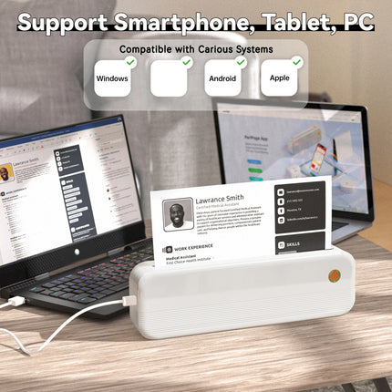 Peripage P40  Portable Thermal Printer Wireless Mobile Photo Printer Support 2''/3''/4''/216mm/210mm & Paper Width Inkless