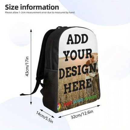 Customized Lightweight Daypack,Personalized Polyester Casual Backpack with Adjustable Straps,Zip Closure,Hand Wash,Unique Design