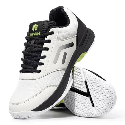 FitVille Men'S Extra Wide Pickleball & Table Tennis Shoes, Comfort Cushioned Hard Court Casual Sneakers Suitable For Baseball