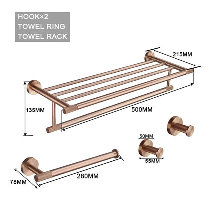 Brushed Rose Gold Brass Knurled Toilet Brush Holder Toilet Paper Holder Towel Bar Rail Rack Hanger Hook Soap Dish Hardware Set