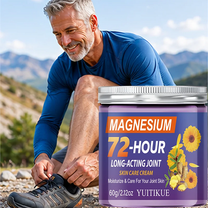 YUITIKUE Magnesium 72 Hour Long Acting Joint Cream Natural Calendula Ginger Nourish Daily Muscle Joint Massage Skin Care 60g