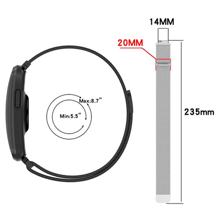 14mm Magnetic Milanese Loop Strap For Garmin CIRQA Smart Band Sports breathable Metal bracelet Garmin Lily 2 Correa accessories