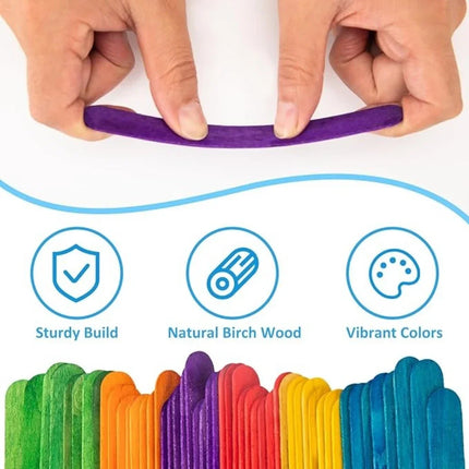 50-500Pcs Colored Ice Cream Popsicle Stick Wooden Popsicle Sticks for Crafts Handmade DIY Resin Mold Wood Ice Pop Sticks