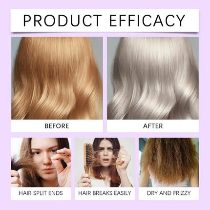 100ml Purple Hair Mask Deep Conditioner For Blonde, Silver And Gray Hair, Keratin Hair Mask Nourish Repair Damaged and Dry Hair
