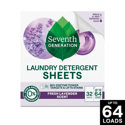 Laundry Detergent Sheets Lavender 64 Loads Eco Friendly Hypoallergenic Travel Laundry Sheets for Sensitive Skin Lightweight Plastic Free Laundry Detergent