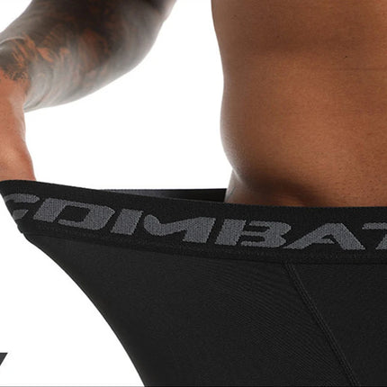 Men's football and basketball leggings, high elasticity training, sports fitness, 7-point leggings, quick drying, breathable
