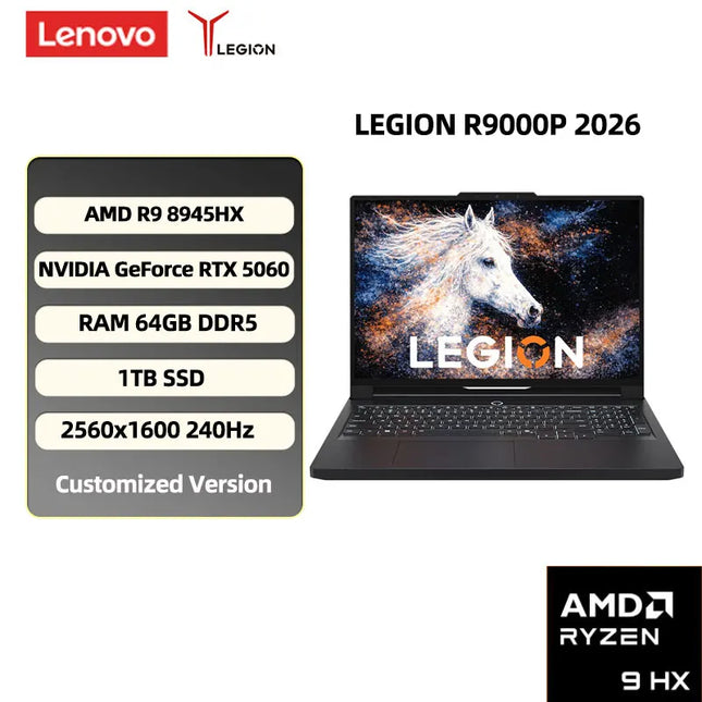 Lenovo Legion R9000P AMD R9 8945HX RTX5060 16GB 1TB 16" 2.5K 240Hz Game Laptop Computer PC