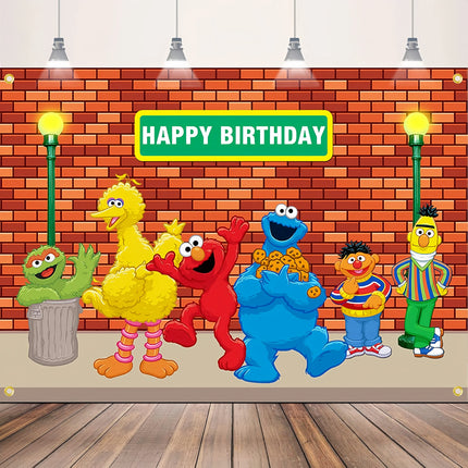 Cute Sesamess Happy Birthday Decor Elmo Balloons Cookie Monster Plate Cup Stickers Party Glasses Party Supplies Event Gifts