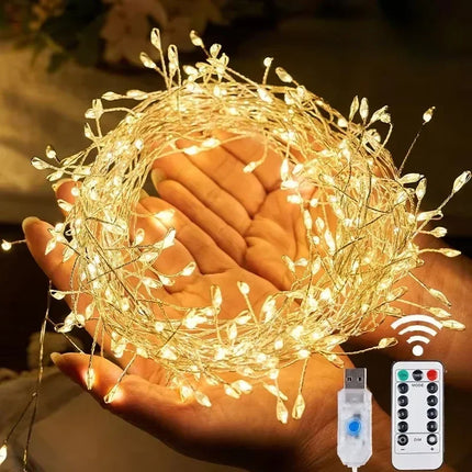 3/6M USB Powered Remote Control Fairy Lights for Wedding Christmas Party Garden Decoration Firecracker String LED Lights