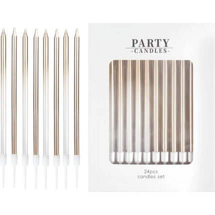 24/48 Pieces Birthday Candles, Candy Color Birthday Party Photo Props, Rainbow Cake Decorations, Anniversary CakeCandles